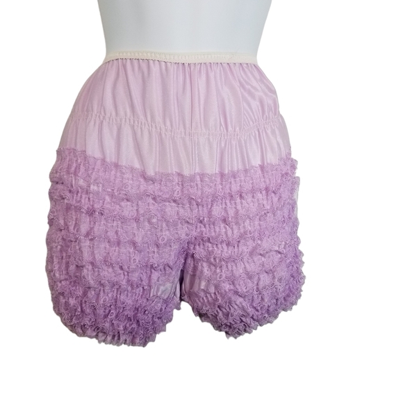 Vtg lilac purple ruffle square dance shorts bloomers pettipants sissy - Picture 1 of 10